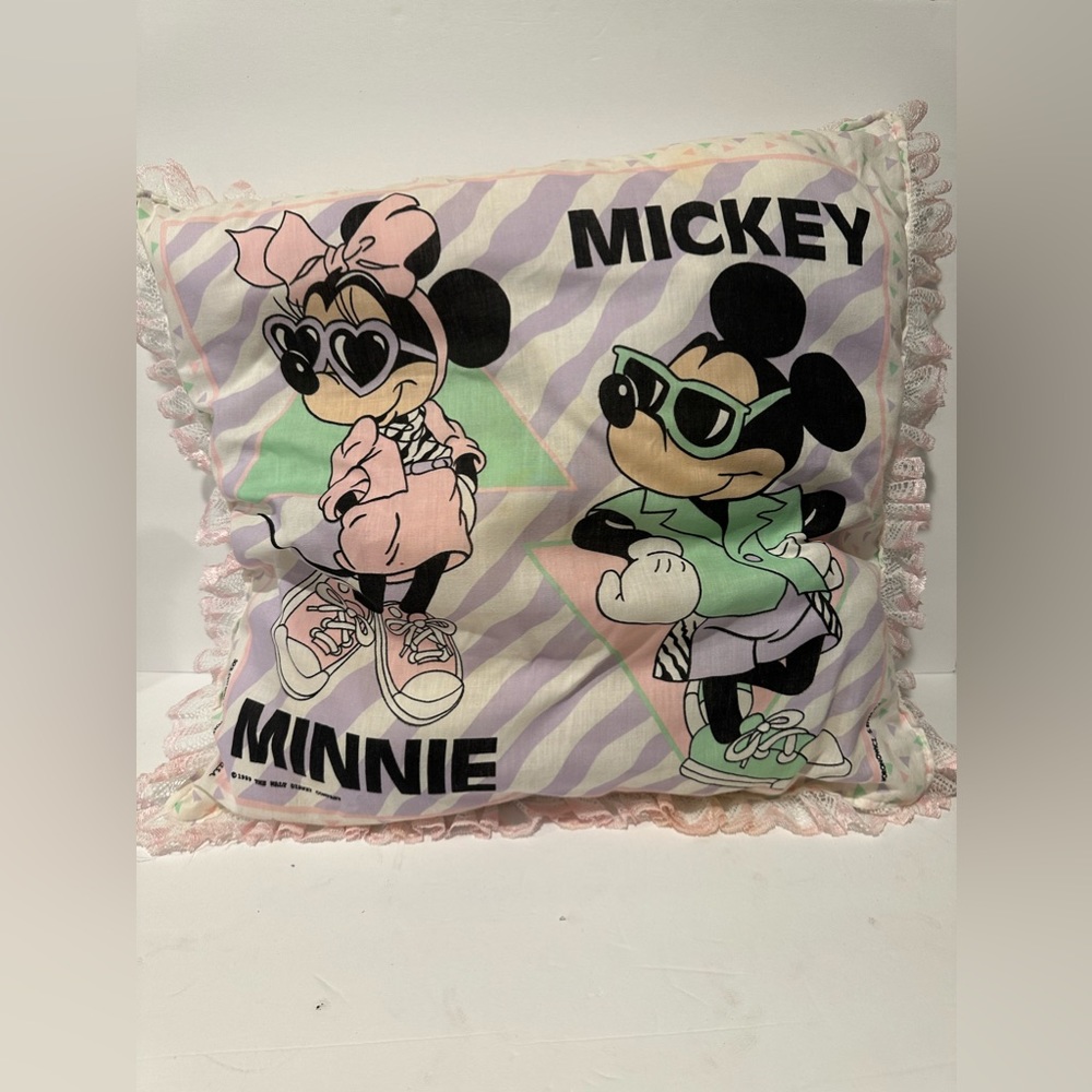Vintage Minnie & Mickey Pillow